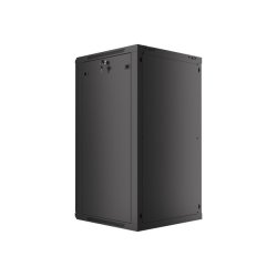 RACK CABINET 19" WALL-MOUNT 22U/600X600 (FLAT PACK) WITH GLASS DOOR BLACK LANBERG V2