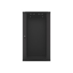 RACK CABINET 19" WALL-MOUNT 22U/600X600 (FLAT PACK) WITH GLASS DOOR BLACK LANBERG V2