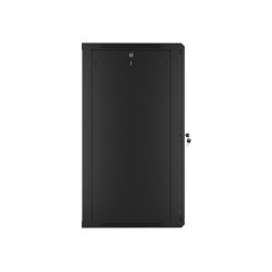 RACK CABINET 19" WALL-MOUNT 22U/600X600 (FLAT PACK) WITH GLASS DOOR BLACK LANBERG V2