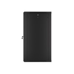 RACK CABINET 19" WALL-MOUNT 22U/600X600 (FLAT PACK) WITH GLASS DOOR BLACK LANBERG V2