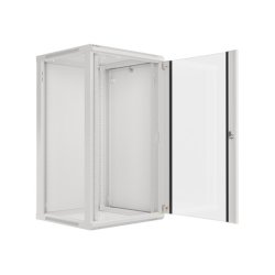 RACK CABINET 19" WALL-MOUNT 22U/600X600 (FLAT PACK) WITH GLASS DOOR GREY LANBERG V2