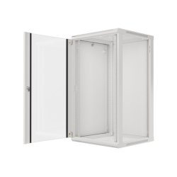 RACK CABINET 19" WALL-MOUNT 22U/600X600 (FLAT PACK) WITH GLASS DOOR GREY LANBERG V2