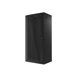 RACK CABINET 19" WALL-MOUNT 27U/600X450 (FLAT PACK) WITH GLASS DOOR BLACK LANBERG V2