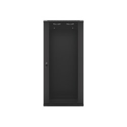 RACK CABINET 19" WALL-MOUNT 27U/600X450 (FLAT PACK) WITH GLASS DOOR BLACK LANBERG V2