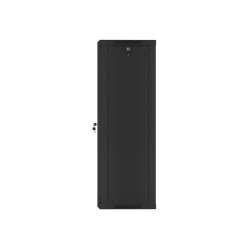 RACK CABINET 19" WALL-MOUNT 27U/600X450 (FLAT PACK) WITH GLASS DOOR BLACK LANBERG V2