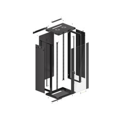 RACK CABINET 19" WALL-MOUNT 27U/600X450 (FLAT PACK) WITH GLASS DOOR BLACK LANBERG V2