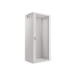 RACK CABINET 19" WALL-MOUNT 27U/600X450 (FLAT PACK) WITH GLASS DOOR GREY LANBERG V2