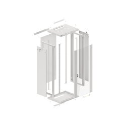 RACK CABINET 19" WALL-MOUNT 27U/600X450 (FLAT PACK) WITH GLASS DOOR GREY LANBERG V2