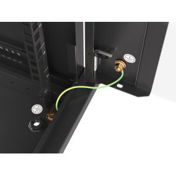 RACK CABINET 19" WALL-MOUNT 27U/600X600 (FLAT PACK) WITH GLASS DOOR BLACK LANBERG V2