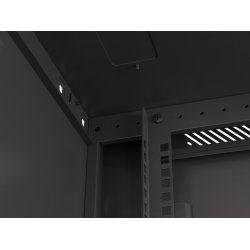 RACK CABINET 19" WALL-MOUNT 27U/600X600 (FLAT PACK) WITH GLASS DOOR BLACK LANBERG V2