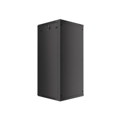 RACK CABINET 19" WALL-MOUNT 27U/600X600 (FLAT PACK) WITH GLASS DOOR BLACK LANBERG V2