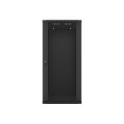 RACK CABINET 19" WALL-MOUNT 27U/600X600 (FLAT PACK) WITH GLASS DOOR BLACK LANBERG V2