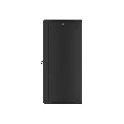 RACK CABINET 19" WALL-MOUNT 27U/600X600 (FLAT PACK) WITH GLASS DOOR BLACK LANBERG V2