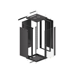 RACK CABINET 19" WALL-MOUNT 27U/600X600 (FLAT PACK) WITH GLASS DOOR BLACK LANBERG V2