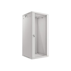 RACK CABINET 19" WALL-MOUNT 27U/600X600 (FLAT PACK) WITH GLASS DOOR GREY LANBERG V2