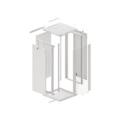 RACK CABINET 19" WALL-MOUNT 27U/600X600 (FLAT PACK) WITH GLASS DOOR GREY LANBERG V2