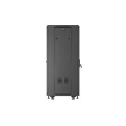 RACK CABINET 19" FREE-STANDING 27U/600X600 (FLAT PACK) WITH GLASS DOOR BLACK LANBERG