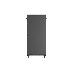 RACK CABINET 19" FREE-STANDING 27U/600X600 (FLAT PACK) WITH GLASS DOOR BLACK LANBERG