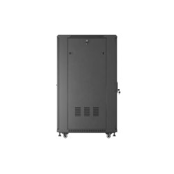 RACK CABINET 19" FREE-STANDING 27U/600X800 (FLAT PACK) WITH GLASS DOOR BLACK LANBERG
