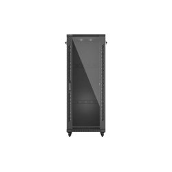 RACK CABINET 19" FREE-STANDING 32U/600X600 (FLAT PACK) WITH GLASS DOOR BLACK LANBERG