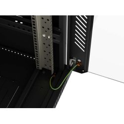 RACK CABINET 19" FREE-STANDING 32U/600X600 (FLAT PACK) WITH GLASS DOOR BLACK LANBERG