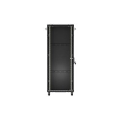 RACK CABINET 19" FREE-STANDING 32U/600X600 (FLAT PACK) WITH GLASS DOOR BLACK LANBERG
