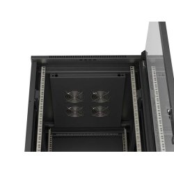 RACK CABINET 19" FREE-STANDING 32U/600X800 (FLAT PACK) WITH GLASS DOOR BLACK LANBERG