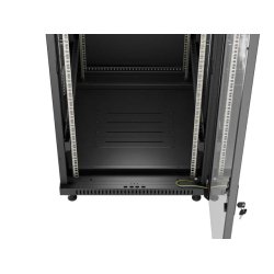 RACK CABINET 19" FREE-STANDING 32U/600X800 (FLAT PACK) WITH GLASS DOOR BLACK LANBERG
