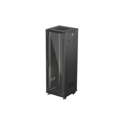 RACK CABINET 19" FREE-STANDING 37U/600X600 (FLAT PACK) WITH GLASS DOOR BLACK LANBERG