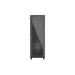 RACK CABINET 19" FREE-STANDING 37U/600X600 (FLAT PACK) WITH GLASS DOOR BLACK LANBERG