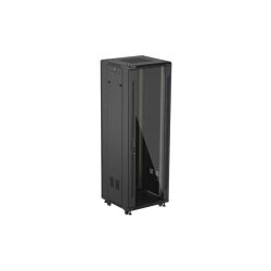 RACK CABINET 19" FREE-STANDING 37U/600X600 (FLAT PACK) WITH GLASS DOOR BLACK LANBERG