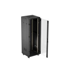 RACK CABINET 19" FREE-STANDING 37U/600X600 (FLAT PACK) WITH GLASS DOOR BLACK LANBERG