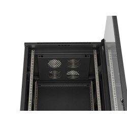RACK CABINET 19" FREE-STANDING 37U/600X600 (FLAT PACK) WITH GLASS DOOR BLACK LANBERG
