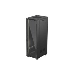 RACK CABINET 19" FREE-STANDING 37U/600X800 (FLAT PACK) WITH GLASS DOOR BLACK LANBERG