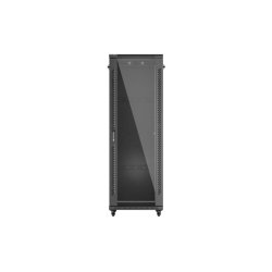 RACK CABINET 19" FREE-STANDING 37U/600X800 (FLAT PACK) WITH GLASS DOOR BLACK LANBERG