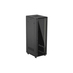 RACK CABINET 19" FREE-STANDING 37U/600X800 (FLAT PACK) WITH GLASS DOOR BLACK LANBERG