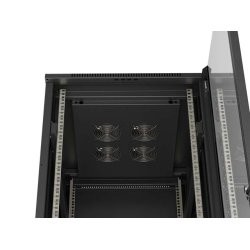 RACK CABINET 19" FREE-STANDING 37U/600X800 (FLAT PACK) WITH GLASS DOOR BLACK LANBERG