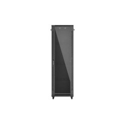 RACK CABINET 19" FREE-STANDING 42U/600X600 (FLAT PACK) WITH GLASS DOOR BLACK LANBERG