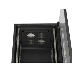 RACK CABINET 19" FREE-STANDING 42U/600X600 (FLAT PACK) WITH GLASS DOOR BLACK LANBERG