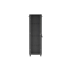 RACK CABINET 19" FREE-STANDING 42U/600X600 (FLAT PACK) WITH GLASS DOOR BLACK LANBERG