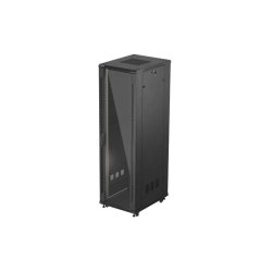 RACK CABINET 19" FREE-STANDING 42U/600X800 (FLAT PACK) WITH GLASS DOOR BLACK LANBERG