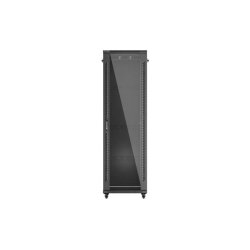 RACK CABINET 19" FREE-STANDING 42U/600X800 (FLAT PACK) WITH GLASS DOOR BLACK LANBERG