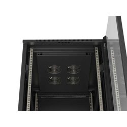 RACK CABINET 19" FREE-STANDING 42U/600X800 (FLAT PACK) WITH GLASS DOOR BLACK LANBERG