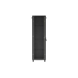 RACK CABINET 19" FREE-STANDING 42U/600X800 (FLAT PACK) WITH GLASS DOOR BLACK LANBERG