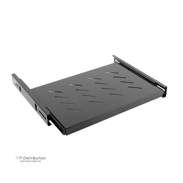 SLIDING SHELF FOR 19" RACK CABINETS 1U/465X347MM MAX LOAD CAPACITY UP TO 60KG BLACK LANBERG