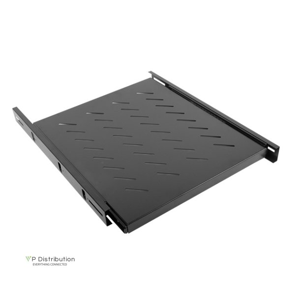 SLIDING SHELF FOR 19" RACK CABINETS 1U/463X550MM MAX LOAD CAPACITY UP TO 60KG BLACK LANBERG