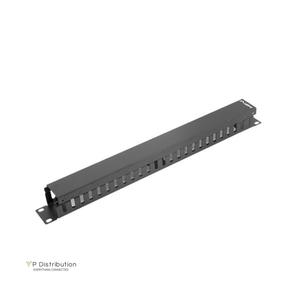 19" CABLE MANAGEMENT PANEL TYPE A 1U BLACK LANBERG