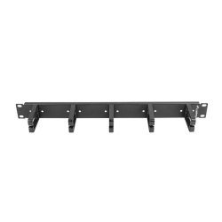 19" CABLE MANAGEMENT PANEL WITH 5 PLASTIC HOLDERS 1U TYPE B BLACK LANBERG