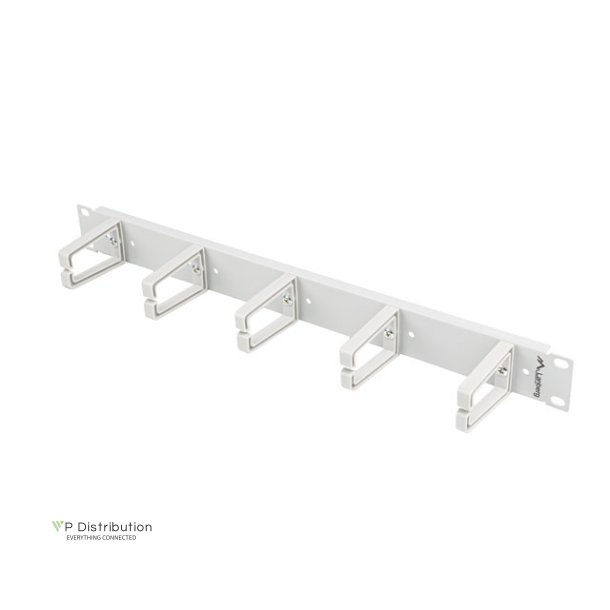 19" CABLE MANAGEMENT PANEL WITH 5 PLASTIC HOLDERS 1U TYPE B GREY LANBERG