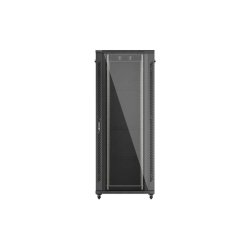 RACK CABINET 19" FREE-STANDING 42U/800X1000 (FLAT PACK) WITH GLASS DOOR BLACK LANBERG